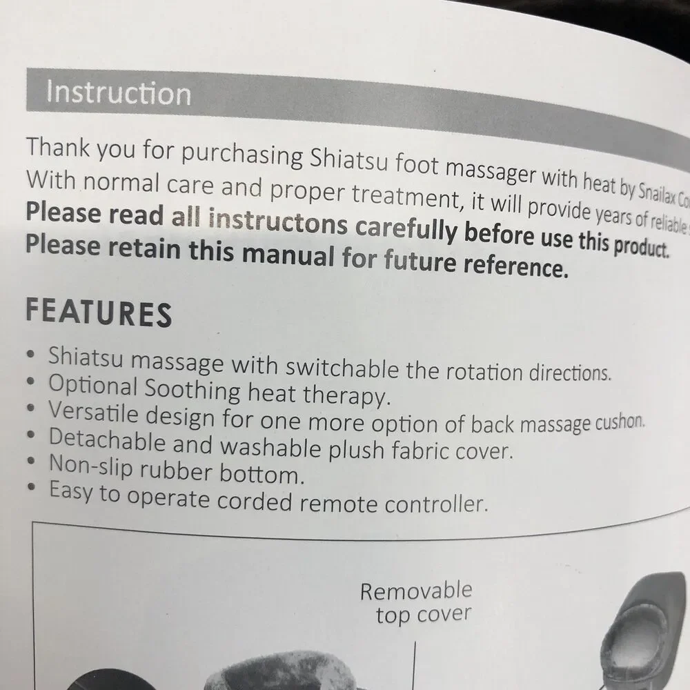 Snailax 2-in-1 Shiatsu Foot and Back Heat Massager SL-522S New Open Box